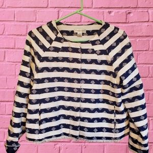 CB Christopher & Banks Blazer Jacket blue and white fully lined size small